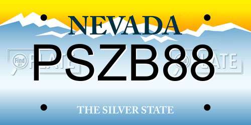 PSZB88 Nevada License Plate