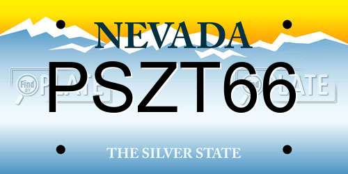 PSZT66 Nevada License Plate