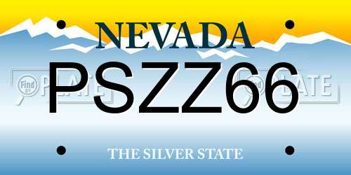 PSZZ66 Nevada License Plate