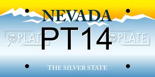 PT14 Nevada License Plate