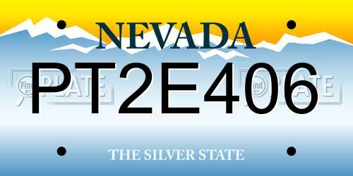 PT2E406 Nevada License Plate