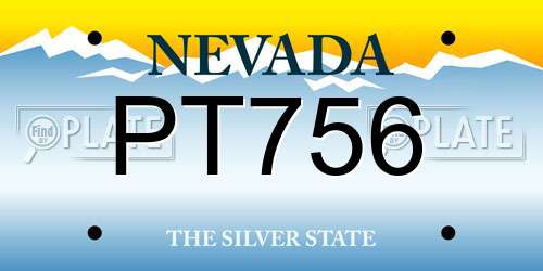 PT756 Nevada License Plate
