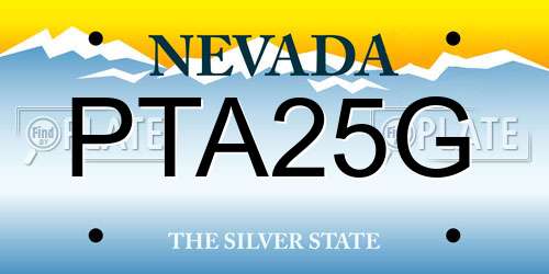PTA25G Nevada License Plate