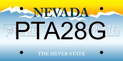 PTA28G Nevada License Plate