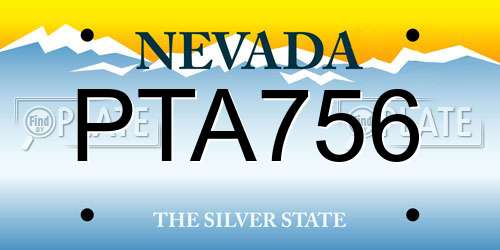 PTA756 Nevada License Plate