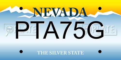 PTA75G Nevada License Plate