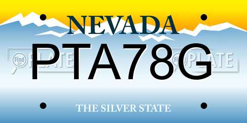 PTA78G Nevada License Plate
