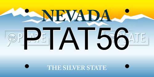 PTAT56 Nevada License Plate