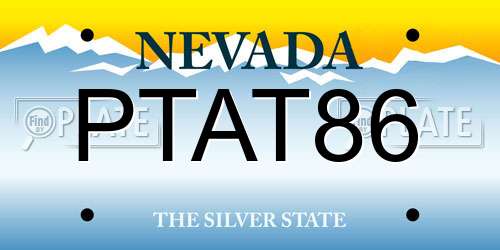 PTAT86 Nevada License Plate