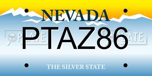 PTAZ86 Nevada License Plate