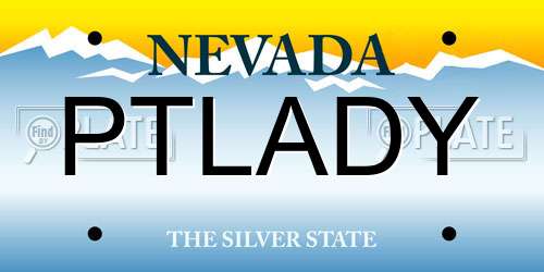 PTLADY Nevada License Plate