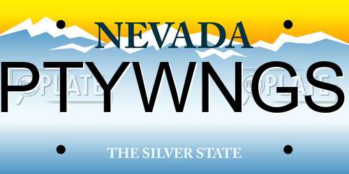 PTYWNGS Nevada License Plate