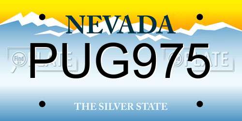 PUG975 Nevada License Plate