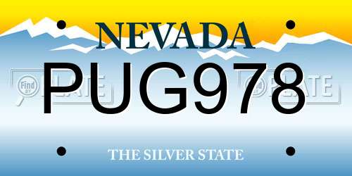 PUG978 Nevada License Plate