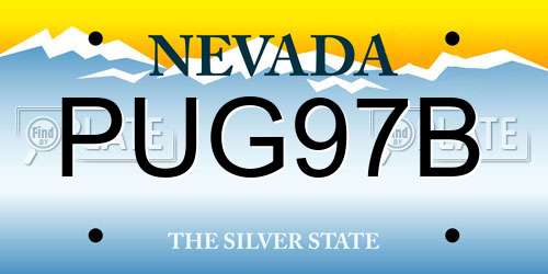 PUG97B Nevada License Plate