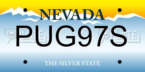PUG97S Nevada License Plate