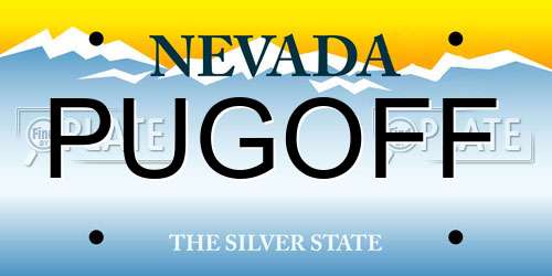 PUGOFF Nevada License Plate