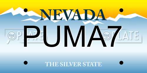 PUMA7 Nevada License Plate