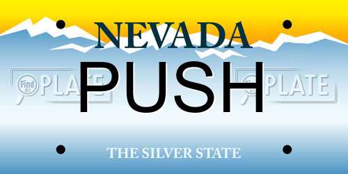 PUSH Nevada License Plate