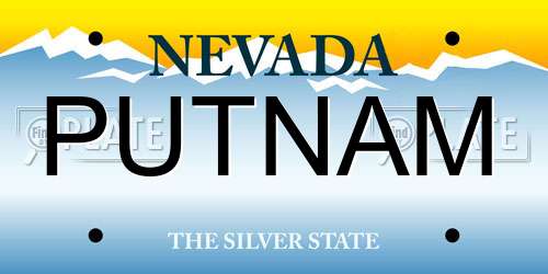 PUTNAM Nevada License Plate