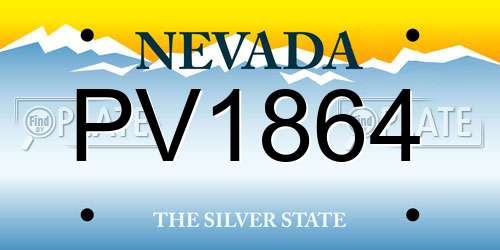 PV1864 Nevada License Plate