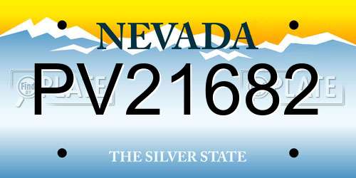 PV21682 Nevada License Plate