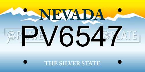 PV6547 Nevada License Plate