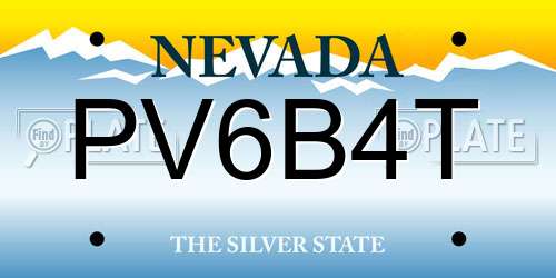 PV6B4T Nevada License Plate