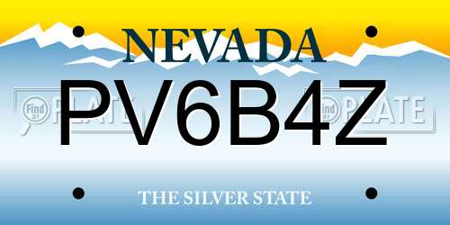 PV6B4Z Nevada License Plate