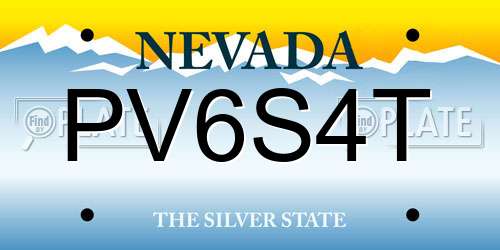 PV6S4T Nevada License Plate