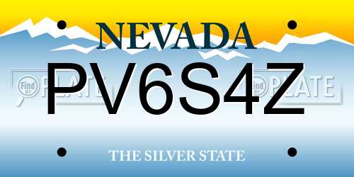 PV6S4Z Nevada License Plate
