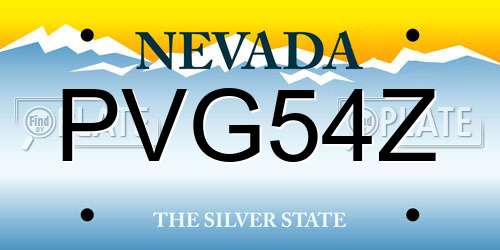 PVG54Z Nevada License Plate