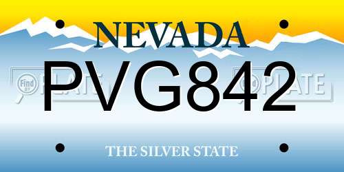 PVG842 Nevada License Plate