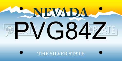 PVG84Z Nevada License Plate
