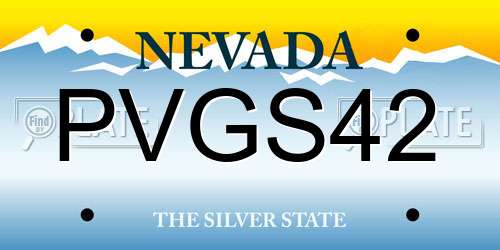 PVGS42 Nevada License Plate