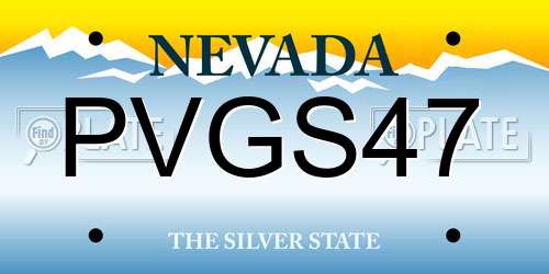 PVGS47 Nevada License Plate