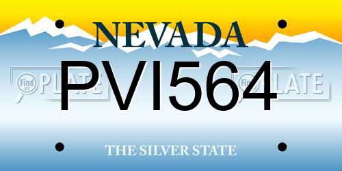 PVI564 Nevada License Plate