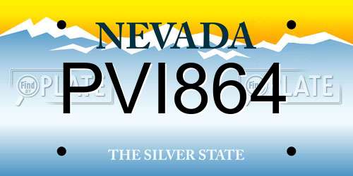 PVI864 Nevada License Plate