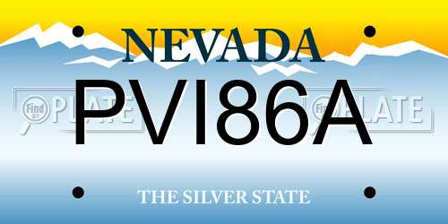 PVI86A Nevada License Plate