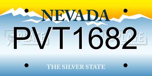 PVT1682 Nevada License Plate