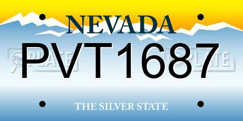 PVT1687 Nevada License Plate