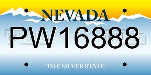 PW16888 Nevada License Plate