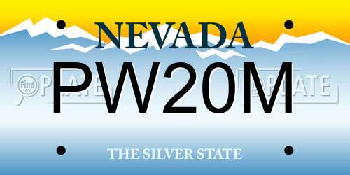 PW20M Nevada License Plate