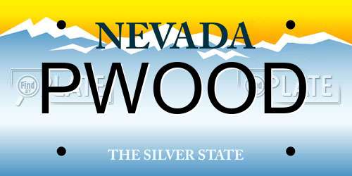 PWOOD Nevada License Plate