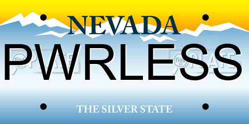 PWRLESS Nevada License Plate