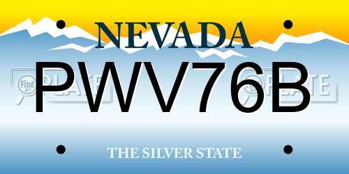 PWV76B Nevada License Plate