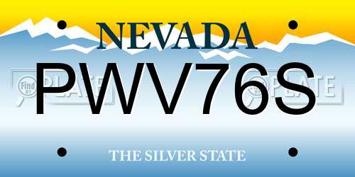 PWV76S Nevada License Plate