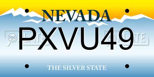 PXVU49 Nevada License Plate