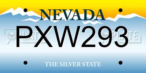 PXW293 Nevada License Plate