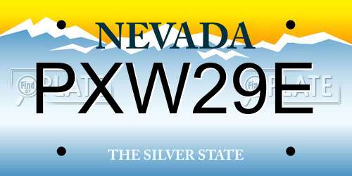 PXW29E Nevada License Plate
